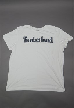Vintage Timberland Graphic T Shirt in White with Logo
