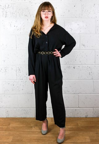 80'S BLACK JUMPSUIT