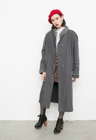 LONG GRAY TRENCH COAT