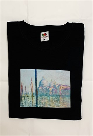 CLAUDE MONET VENICE VINTAGE RETRO CANVAS T-SHIRT