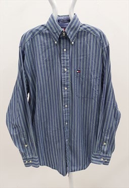 00s Tommy Hilfiger Stripe Shirt Blue Green