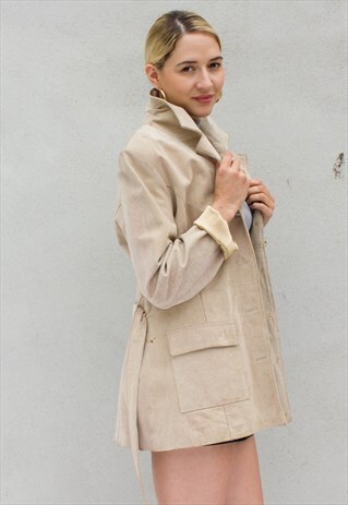 VINTAGE 70'S STYLE SUEDE TRENCH COAT