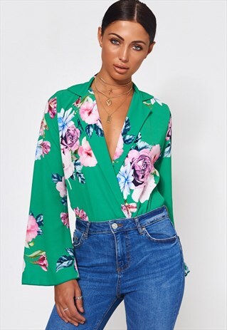 HAITI GREEN FLORAL BODYSUIT