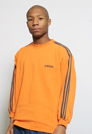 VINTAGE ADIDAS ORANGE LOGO SWEATSHIRT