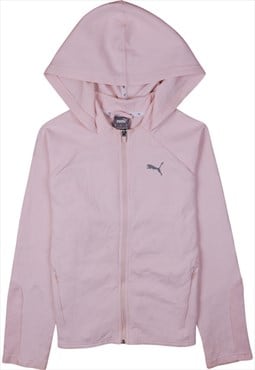 Vintage 90's Puma Hoodie Sportswear Full Zip Up Pink Medium