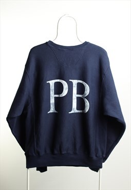 Vintage Champion Crewneck Logo Sweatshirt Navy