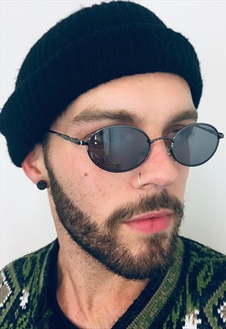 VINTAGE RARE 90S OVAL SLIM SUNGLASSES