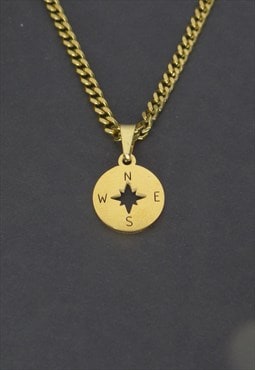 Compass Womens Necklace in gold cuban chains mens necklaces