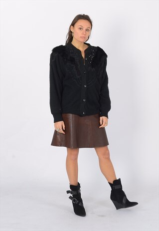 VINTAGE DHAGA MOHAIR KNITTED CARDIGAN