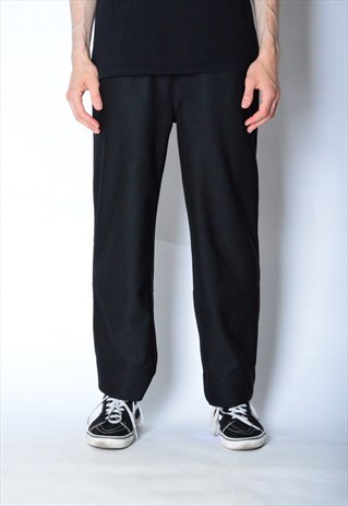 VINTAGE 90S UNISEX BLACK TEXTURED STRIPED PANTS