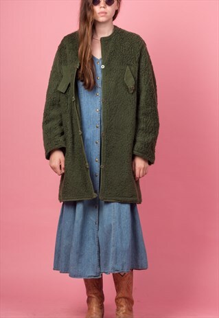 REVERSIBLE LONG KHAKI COAT