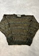 VINTAGE ABSTRACT KNITTED JUMPER PATTERNED GRANDAD SWEATER