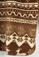 VINTAGE FLEECE JACKET STAG PRINT BROWN YOUTH XL