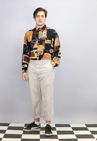 CRAZY PATTERN VISCOSE FESTIVAL UNISEX SHIRT