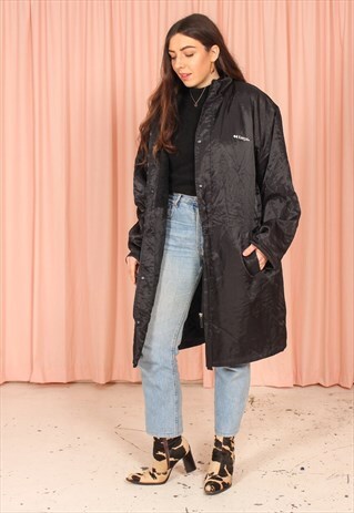 VINTAGE 90S LONG PADDED JACKET IN BLACK
