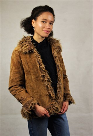 VINTAGE / SUEDE / FAUX FUR / JACKET
