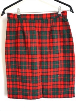 Vintage 90s Fall Skirt Mini Red Check School girl Student