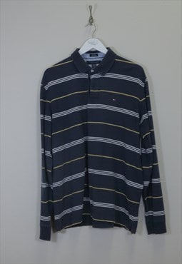 Vintage Tommy Hilfiger shirt in navy and white. Best fits XL