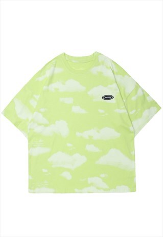 KALODIS SKY AND WHITE CLOUD PRINT LOOSE SHIRT