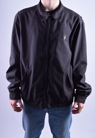 VINTAGE RALPH LAUREN BLACK HARRINGTON JACKET
