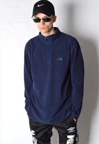 NAVY BLUE THE NORTH FACE 1/3 ZIPPER FLEECE JUMPER