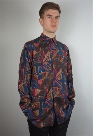 PURE SILK FUNKY PATTERNED SHIRT