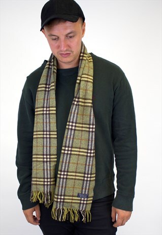 VINTAGE BURBERRY TRADITIONAL CASHMERE CHECKED SCARF