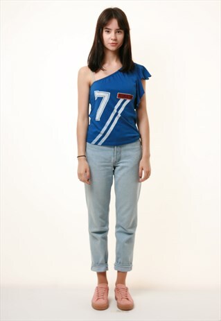 90S VINTAGE DOLCE GABBANA BLUE CROP TOP 800
