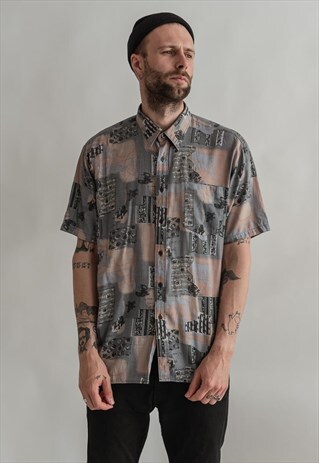 VINTAGE 70S PATTERNED FESTIVAL SHIRT