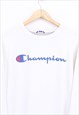 VINTAGE CHAMPION SWEATSHIRT WHITE PULLOVER WITH SPELL OUT 