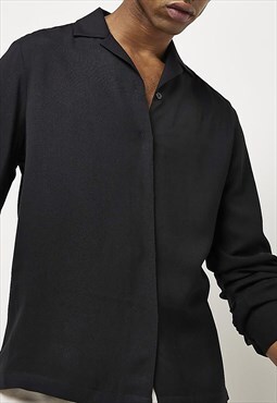 54 Floral Essential Revere Collar Shirt Black 