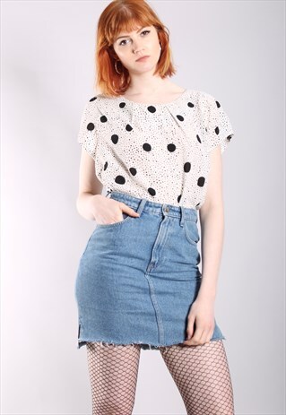 VINTAGE 90S SPOTTY PATTERNED LOOSE FIT TOP