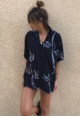PATTERNED OVERSIZED RETRO VINTAGE UNISEX FESTIVAL SHIRT