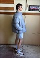 VINTAGE Y2K BAGGY WARM WINTER BOMBER FLUFFY JACKET IN GREY