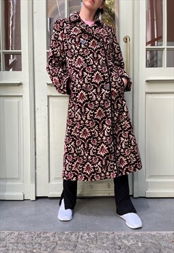 Vintage Long BODEN velour coat with an oriental pattern