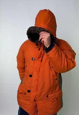 Orange 90s Polo Jeans Ralph Lauren Puffer Jacket Coat