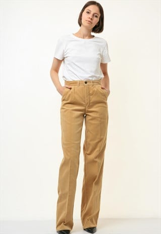 70S VINTAGE CORDUROY WOMAN STRAIGHT FLARE TROUSERS 4383