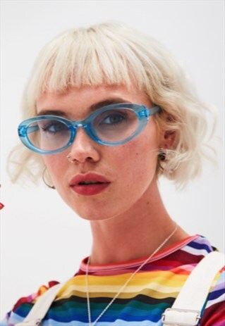 BLONDIE -CLASSIC OVAL MONO-COLOR BLUE SUNGLASSES