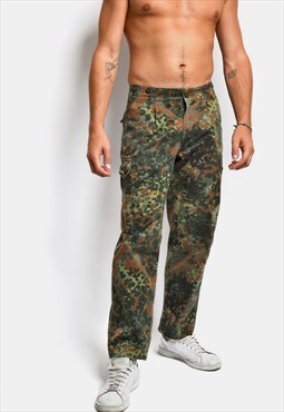 Vintage cargo pants camouflage patterned for men multi