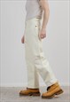 VINTAGE FILA CREAM SKI SNOW PANTS MEN TROUSERS L/XL