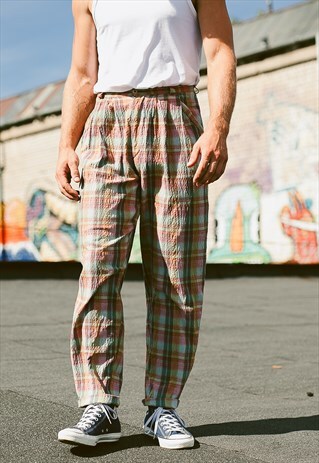 VINTAGE 80S PLAID GOLF TROUSERS