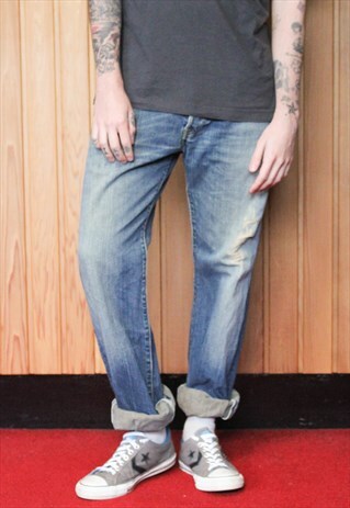 VINTAGE BLUE LEVI'S 501 RIPPED JEANS