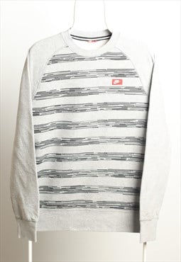 Vintage Nike Crewneck Striped Sweatshirt Grey L