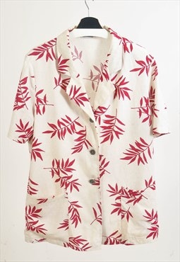 VINTAGE 90S blouse in leaf print