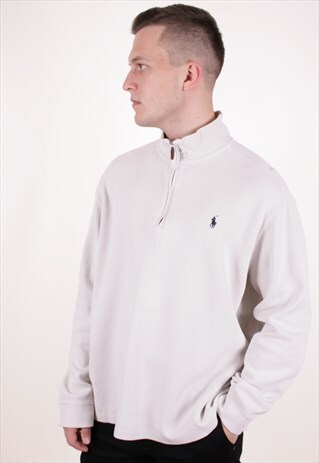 90S VINTAGE POLO RALPH LAUREN 1/4 ZIP JUMPER AA8352