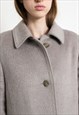 VINTAGE 80S ALPACA WOOL COAT GREY