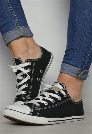 VINTAGE 90S CONVERSE BLACK DAINTY OX SHOES TRAINERS PREPPY