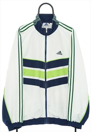 VINTAGE ADIDAS 00S WHITE WINDBREAKER JACKET MENS