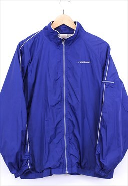 Vintage Reebok Windbreaker Jacket Blue With Chest Logo 90s
