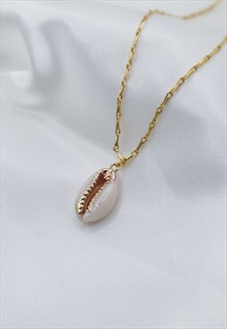Cowrie Shell Gold Charm Necklace